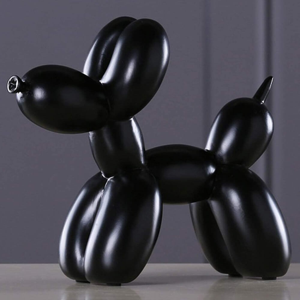 silver balloon dog statue