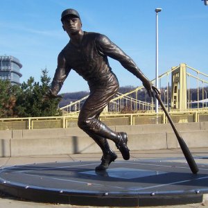 Bronze Baseball Player Sculpture