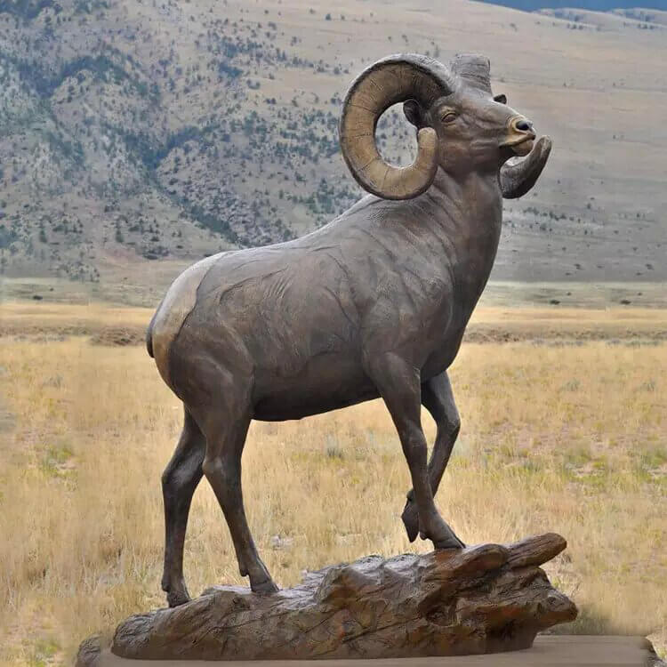Life Size Bighorn Sheep Sculpture For Sale SevenTreeSculpture