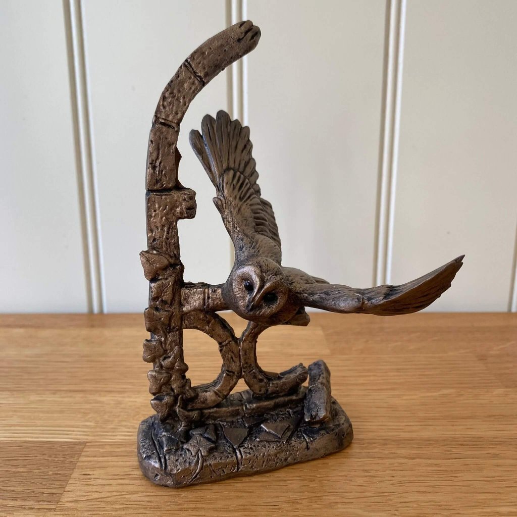 Bronze Flying Owl Sculpture For Sale - SevenTreeSculpture