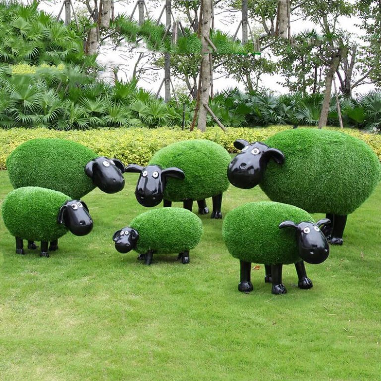 Fiberglass Life Size Sheep For Garden - SevenTreeSculpture