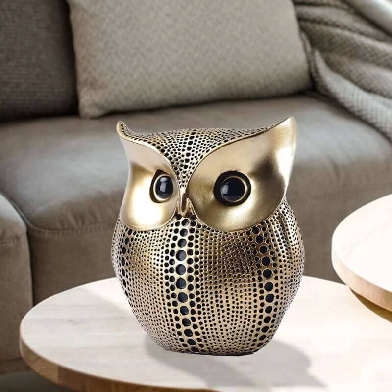 Resin Owl Statue In Home For Sale - SevenTreeSculpture