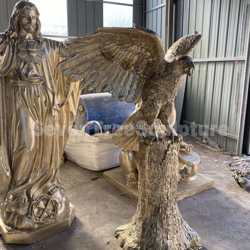 Factory Supply Brass Eagle Statue For Sale - Image 2