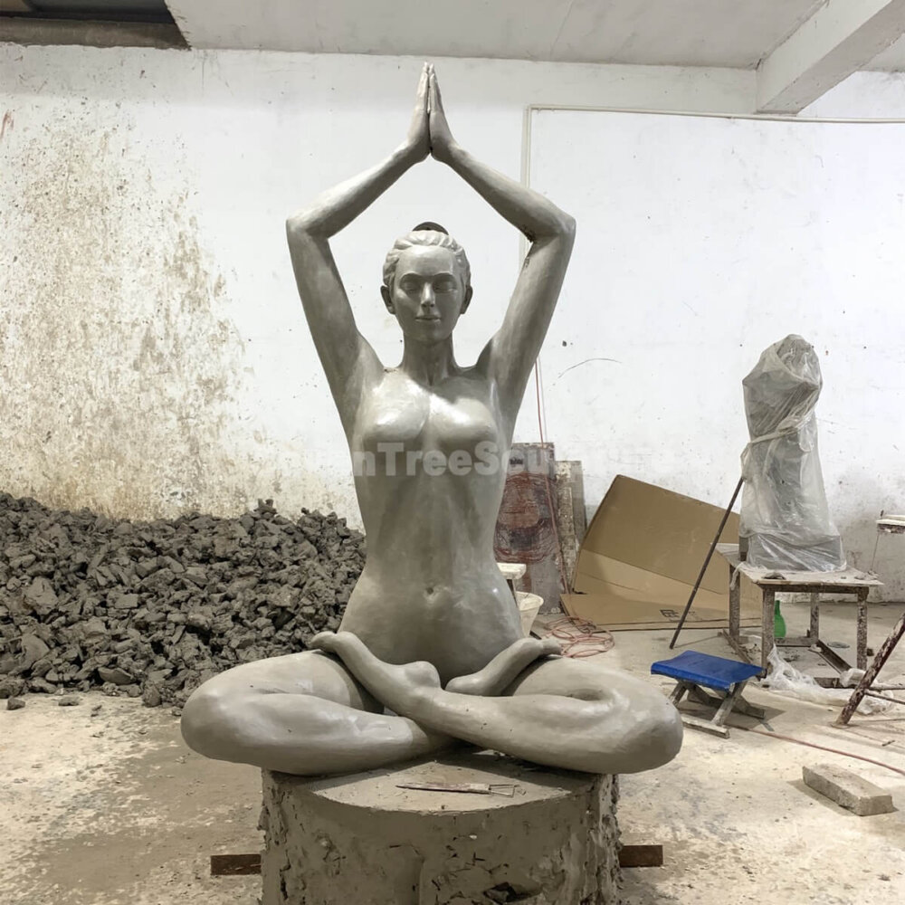 Bronze Life Size Yoga Sculpture for Sale - Image 4